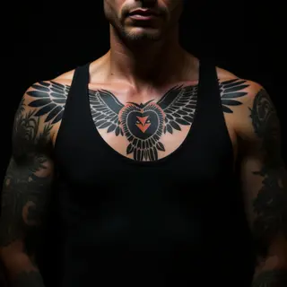 Bold Chest Tattoos for Men: Trash Polka Placement Ideas