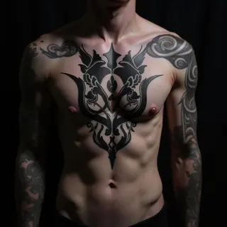 Dark & Powerful: Gothic Chinese Chest Tattoo Ideas