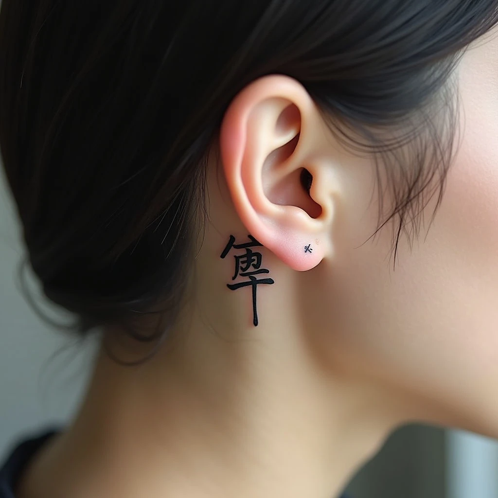 Chinese Symbol Tattoos Behind Ear: Meaning & Design Inspiration