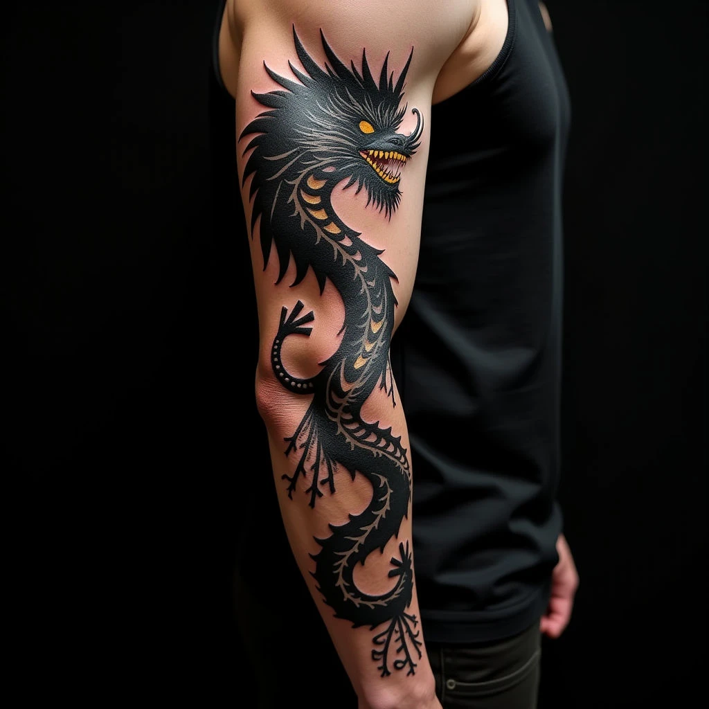 Illustrative Chinese Tattoos for Men: Arm Designs & Meanings