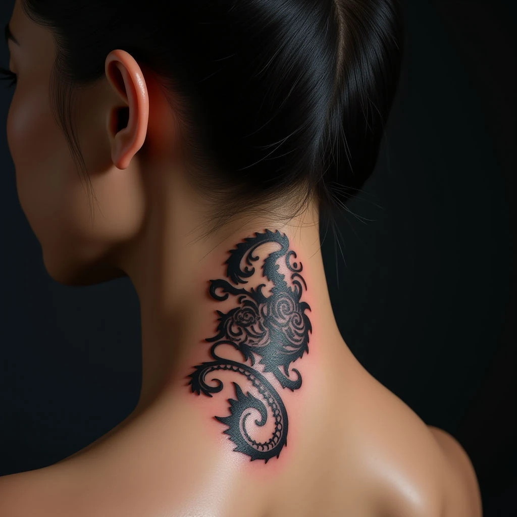 Tiny Illustrative Chinese Tattoos: Behind the Ear Designs