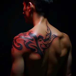 Neon Korean Word Tattoos: Shoulder Tribal Designs & Meaning