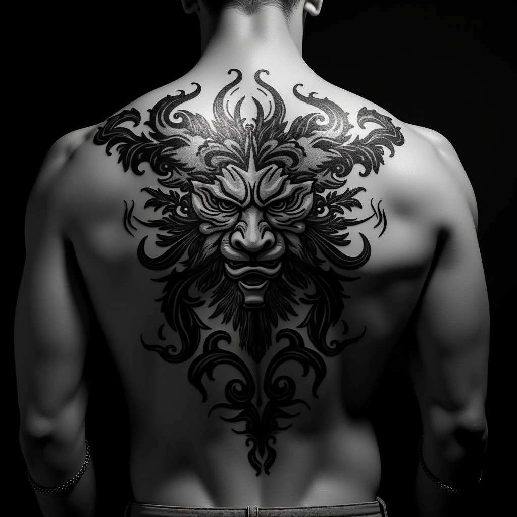 Powerful Old School Chinese Back Tattoos for Men