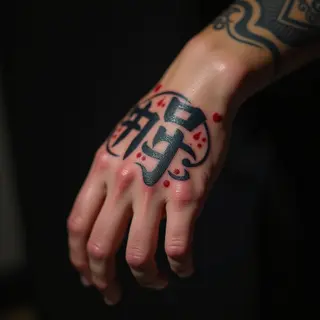 Elegant Chinese Writing Hand Tattoos for Women