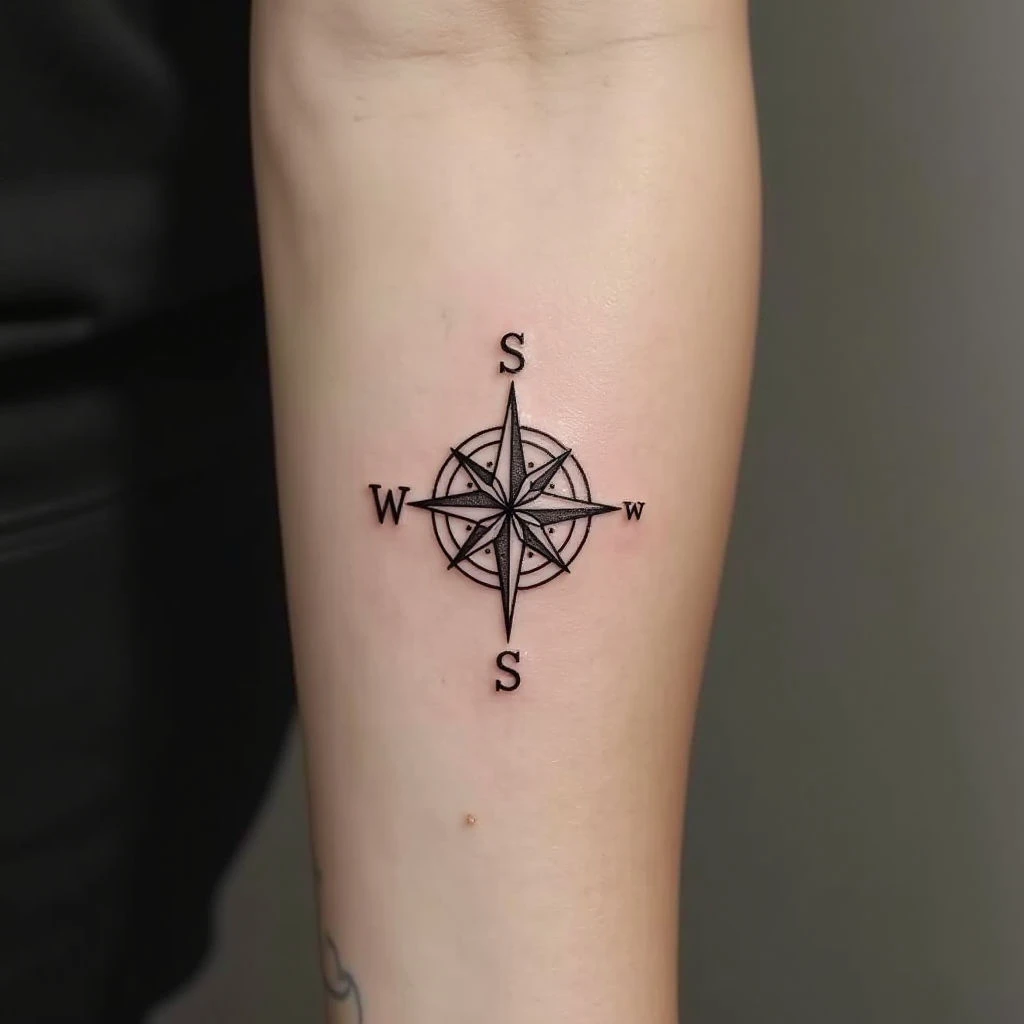 Minimalist Compass Tattoo: Finding Your Way