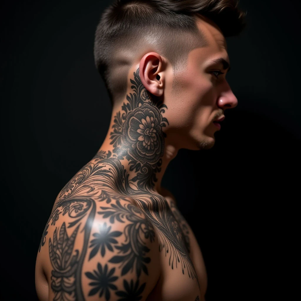 XL Behind-Ear Mandala Sleeve Cover-Up Tattoo Design