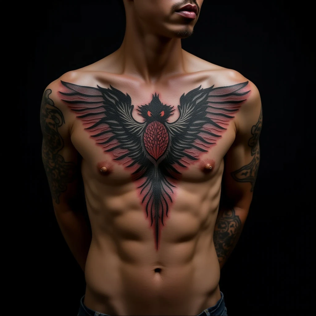 Powerful Oriental Cover-Up Tattoos for Men (Sternum)