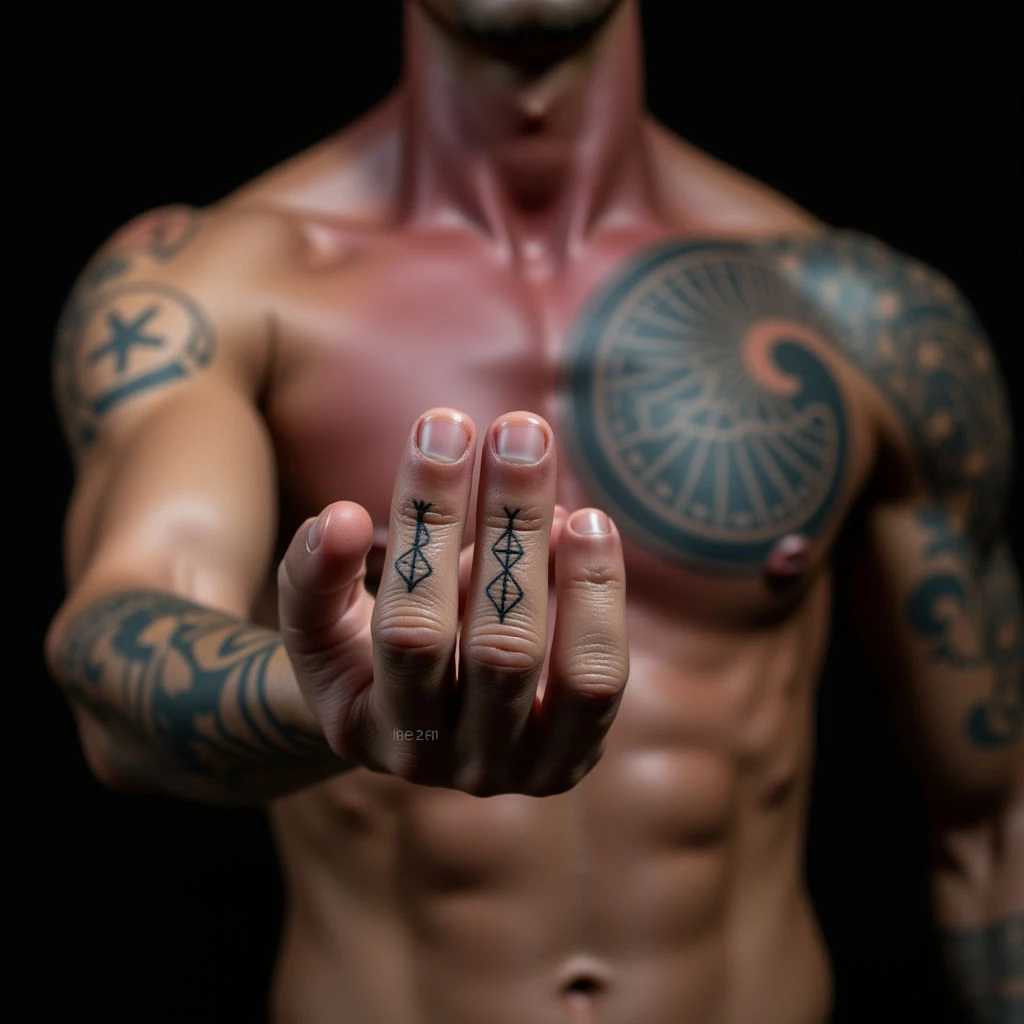 Geometric Pink Hand Cover Up Tattoos for Men: Bold & Fresh Designs