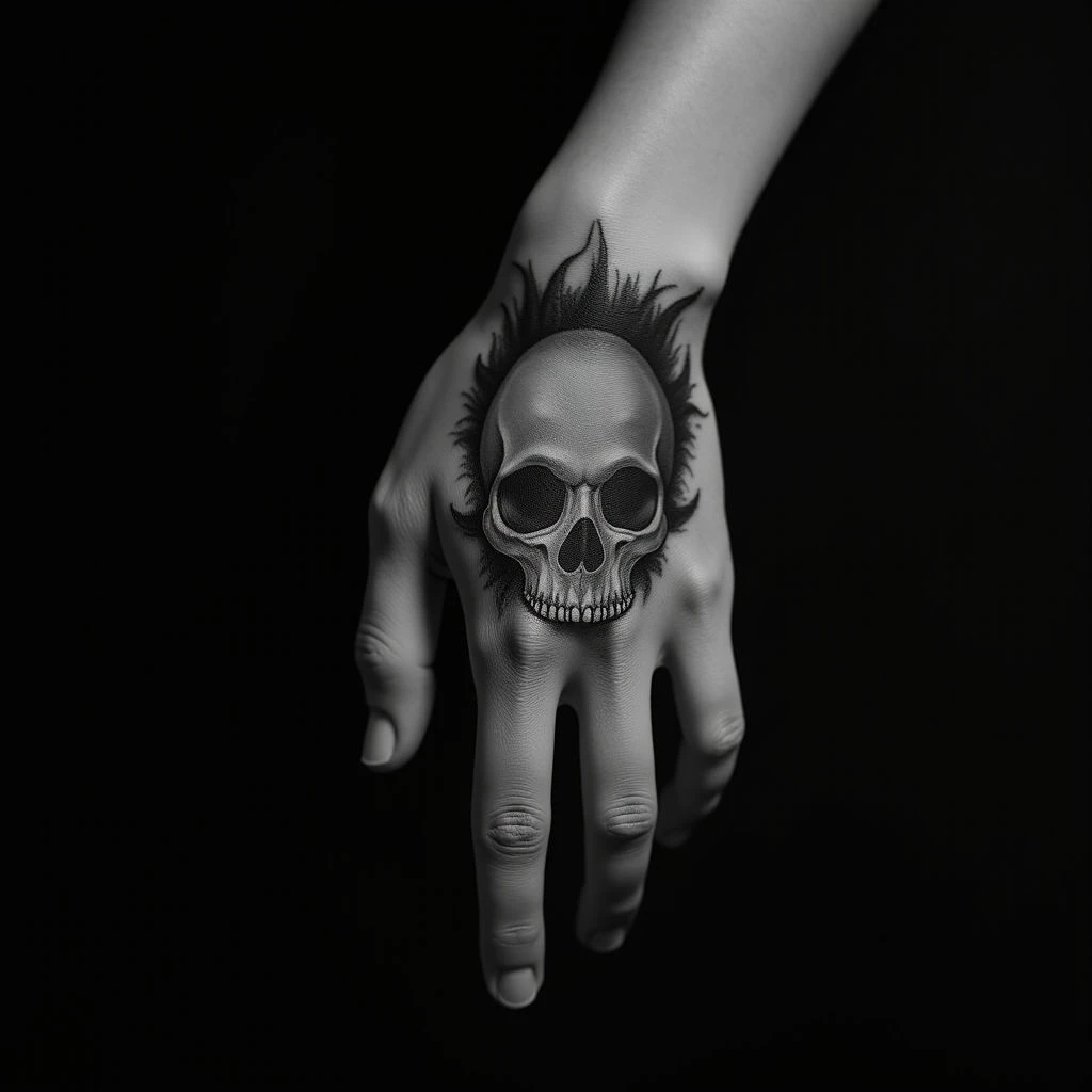 Surreal Finger Cover-Up Tattoos: Unique Monochrome Designs