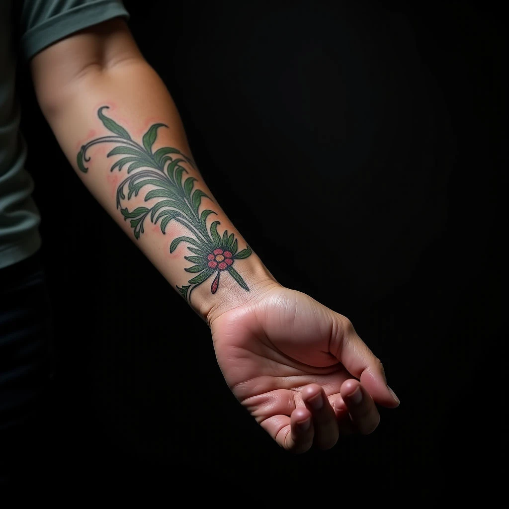 Vibrant Green Traditional Cover-Up on Wrist: Transformation Ideas