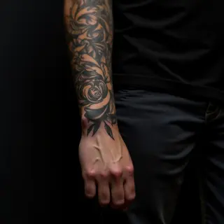 Wrist Cover-Up Tattoos for Men: Blue & Gold Designs