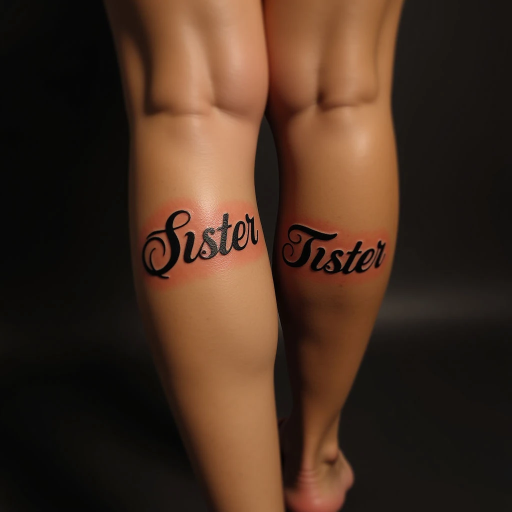 Unique & Meaningful Sister Tattoos: Small Lettering Designs