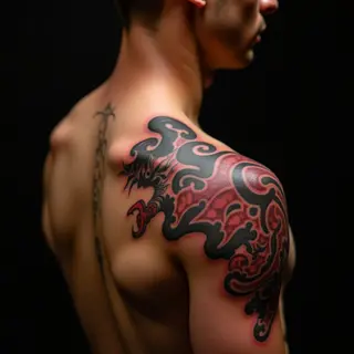 Neon Neo-Traditional Shoulder Tattoos: Powerful Symbols & Meanings for Men