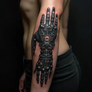 Cybernetic Hand Tattoo: A Fusion of Flesh and Machine