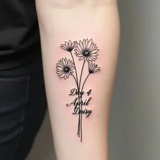 April Daisy: A Minimalist Birth Month Tattoo Design