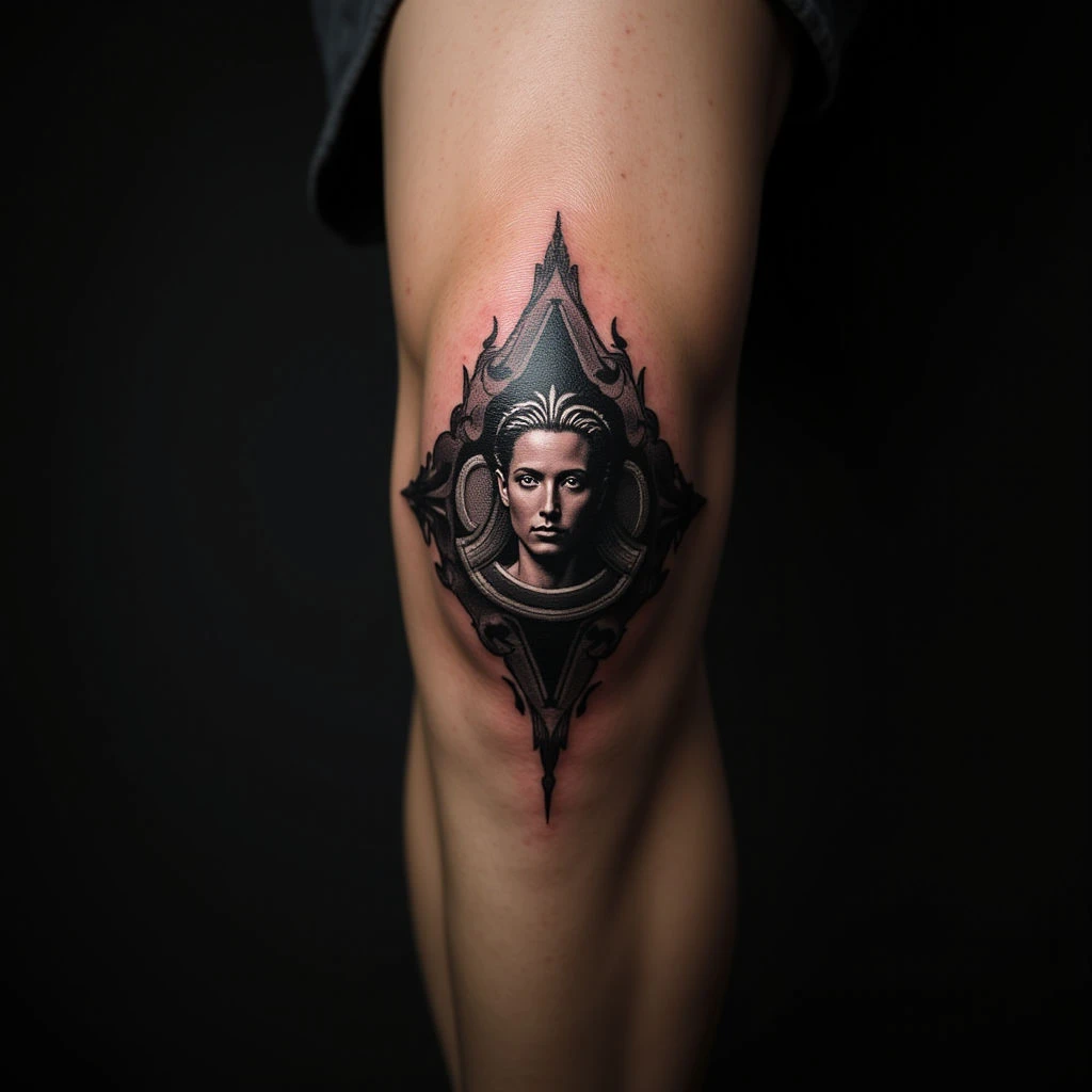 Tiny Dark Art Tattoos: Micro-Realism on Your Knee
