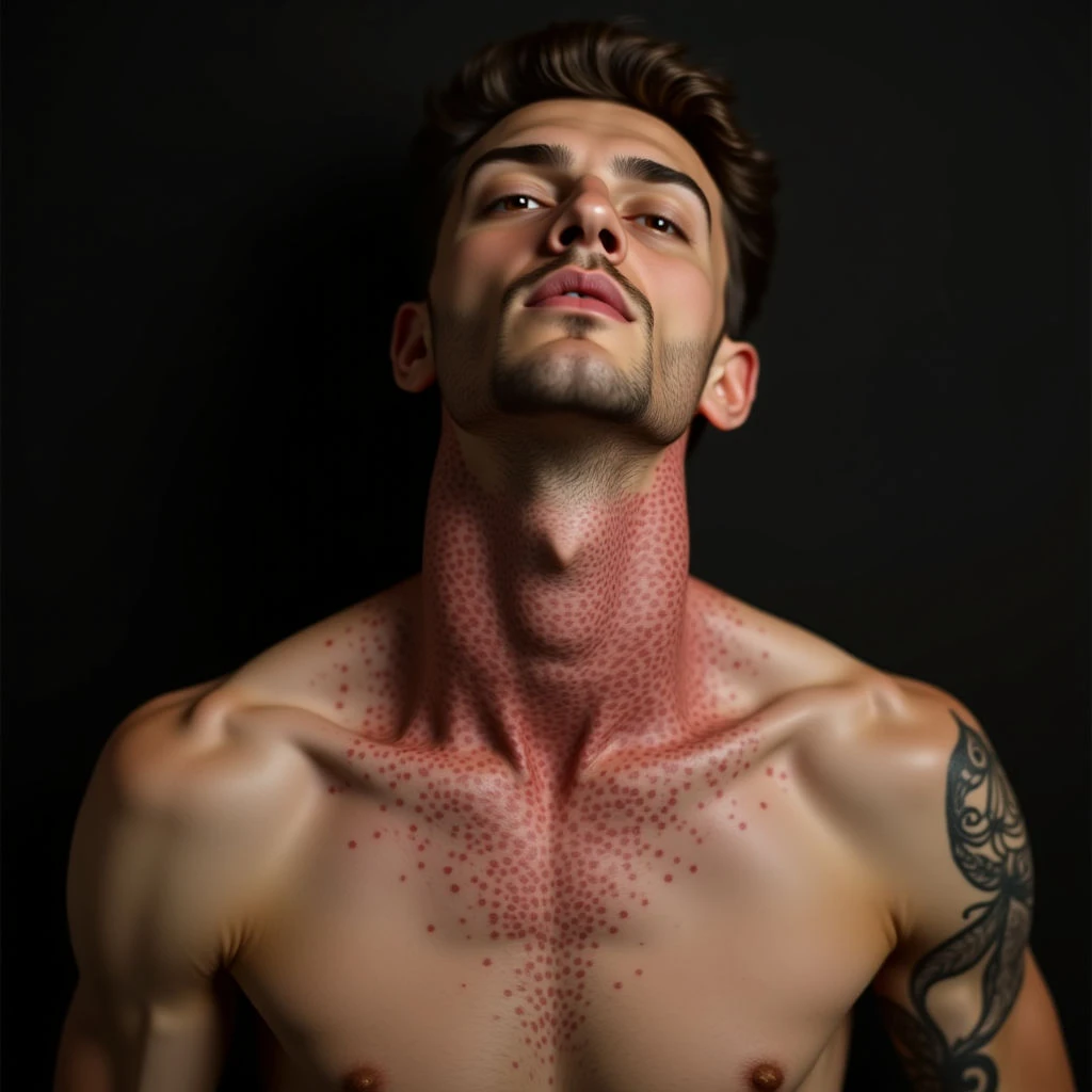 Tiny Dotwork Neck Tattoo for Mom - Father & Son Tribute