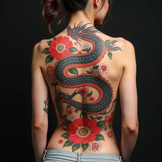 Majestic Dragon Irezumi Back Tattoo
