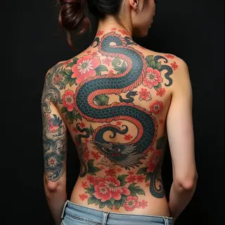 Majestic Dragon Irezumi Back Tattoo