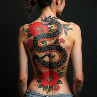 Majestic Dragon Irezumi Back Tattoo
