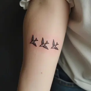Minimalist Dragon Flight Tattoo Design