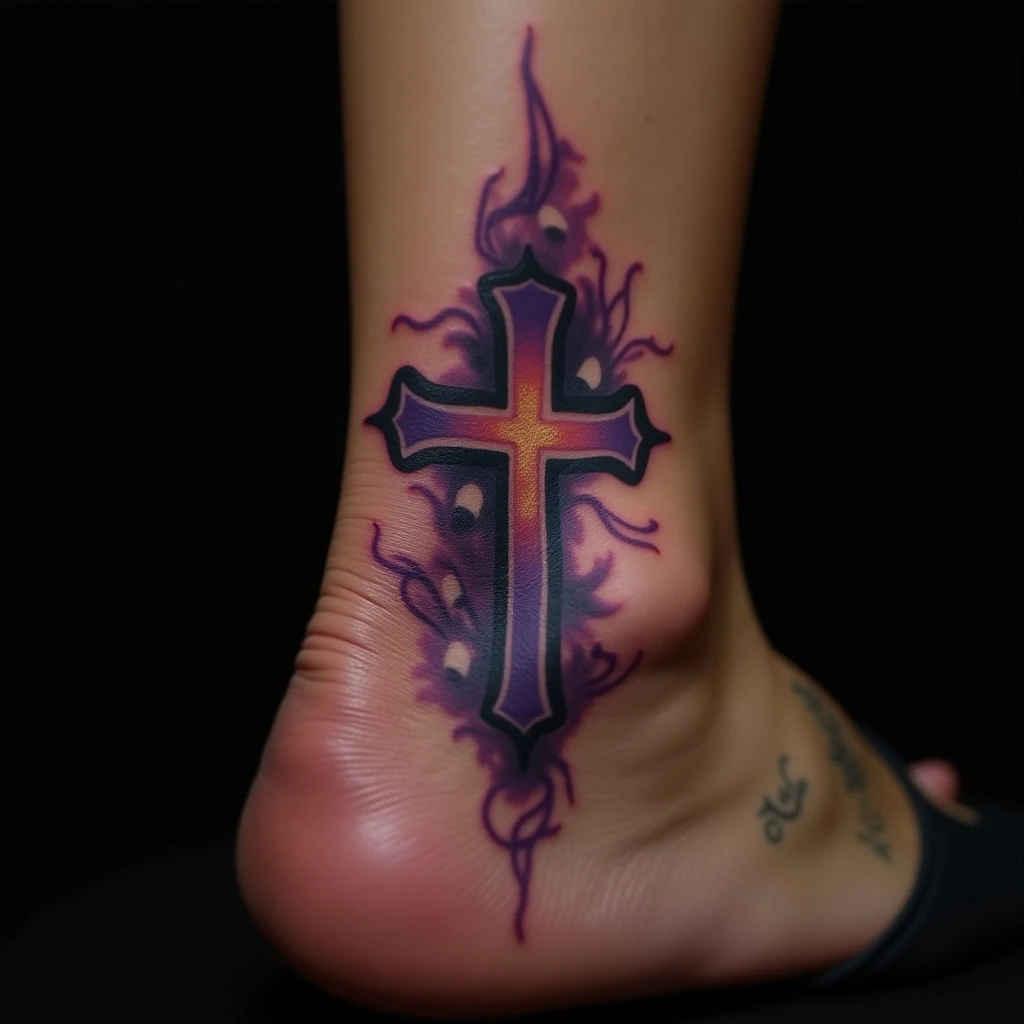 Meaningful Faith Tattoos for Women: Ankle Realism Designs