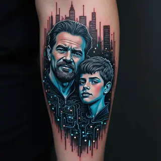 Father & Son Tattoo Ideas: A Cybernetic Bond