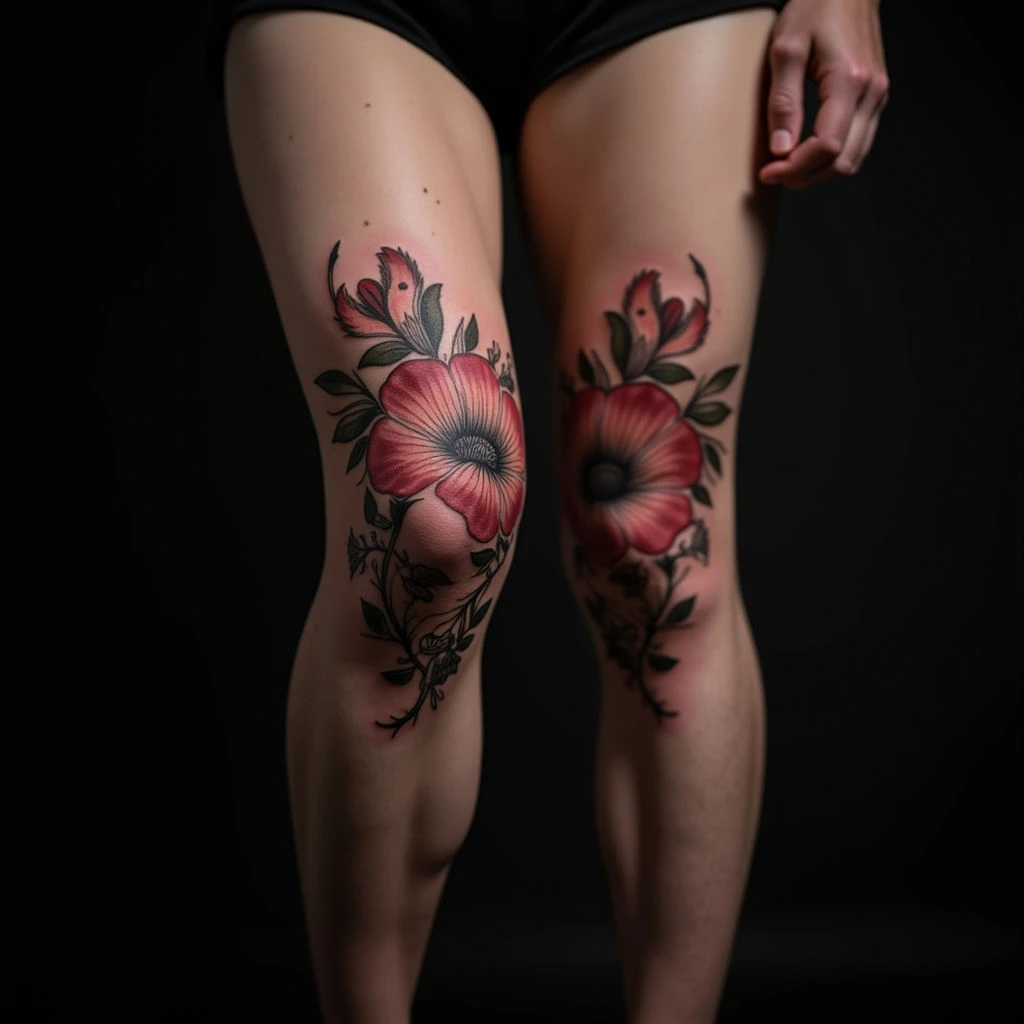 Family Symbols Tattoo Ideas for Father & Daughter - Blackwork Design