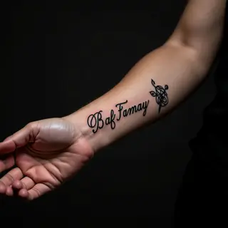 Blackwork Wrist Tattoos for Baby Girls & Their Dads