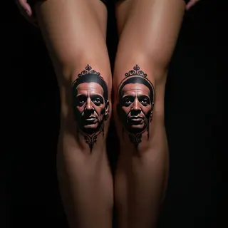 Gothic Father & Daughter Knee Tattoos: Matching Designs