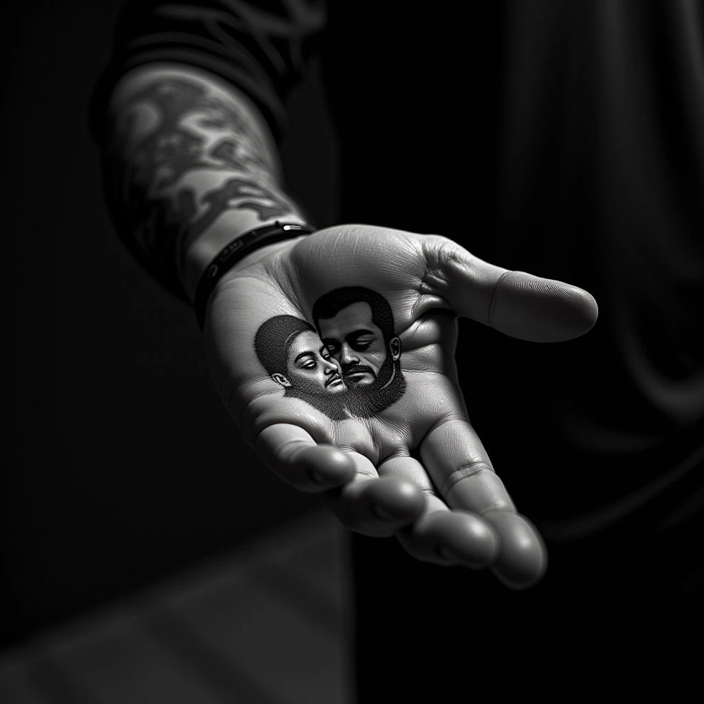 Touching Dad & Daughter Tattoo Ideas in Realism