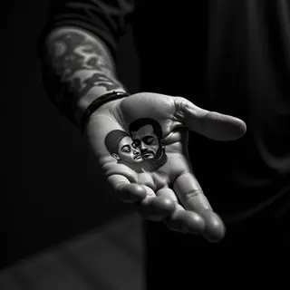 Touching Dad & Daughter Tattoo Ideas in Realism