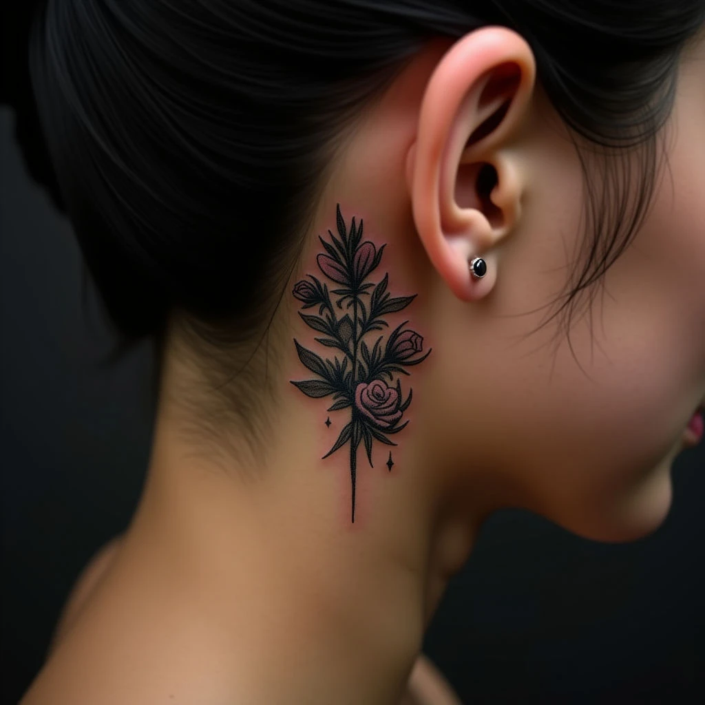 Short Family Quote Tattoos: Behind the Ear Designs for Fathers & Daughters