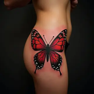 Subtle Best Friend Tattoos for Women: Abstract Black & Red Designs