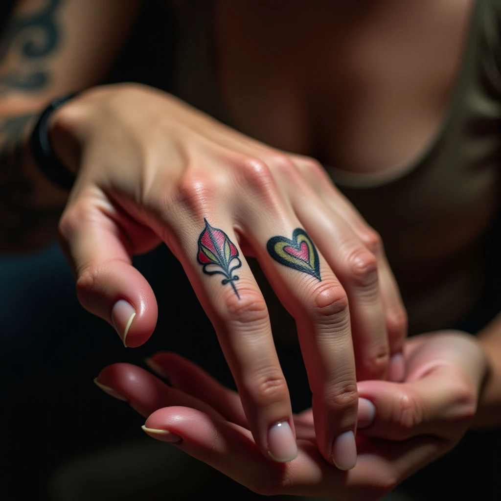 Cool Pastel Finger Tattoos for Moms & Daughters: Meaningful Designs