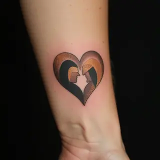 Small Geometric Brother & Sister Tattoos: A Wrist Celebration of Sibling Love