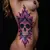 Gothic Ribcage Matching Tattoos for Mom & 2 Kids: A Bond in Purple