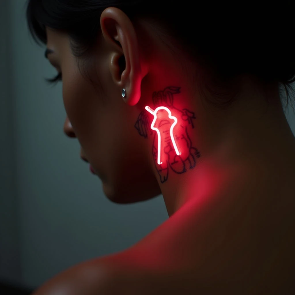 Tiny Neon Mother & Daughter Tattoos: Micro-Realism Inspiration