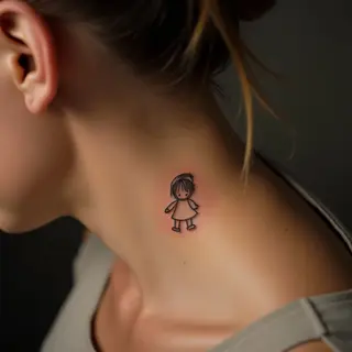 Delicate Behind-Ear Baby Girl Tattoos for Moms: A Sweet Tribute