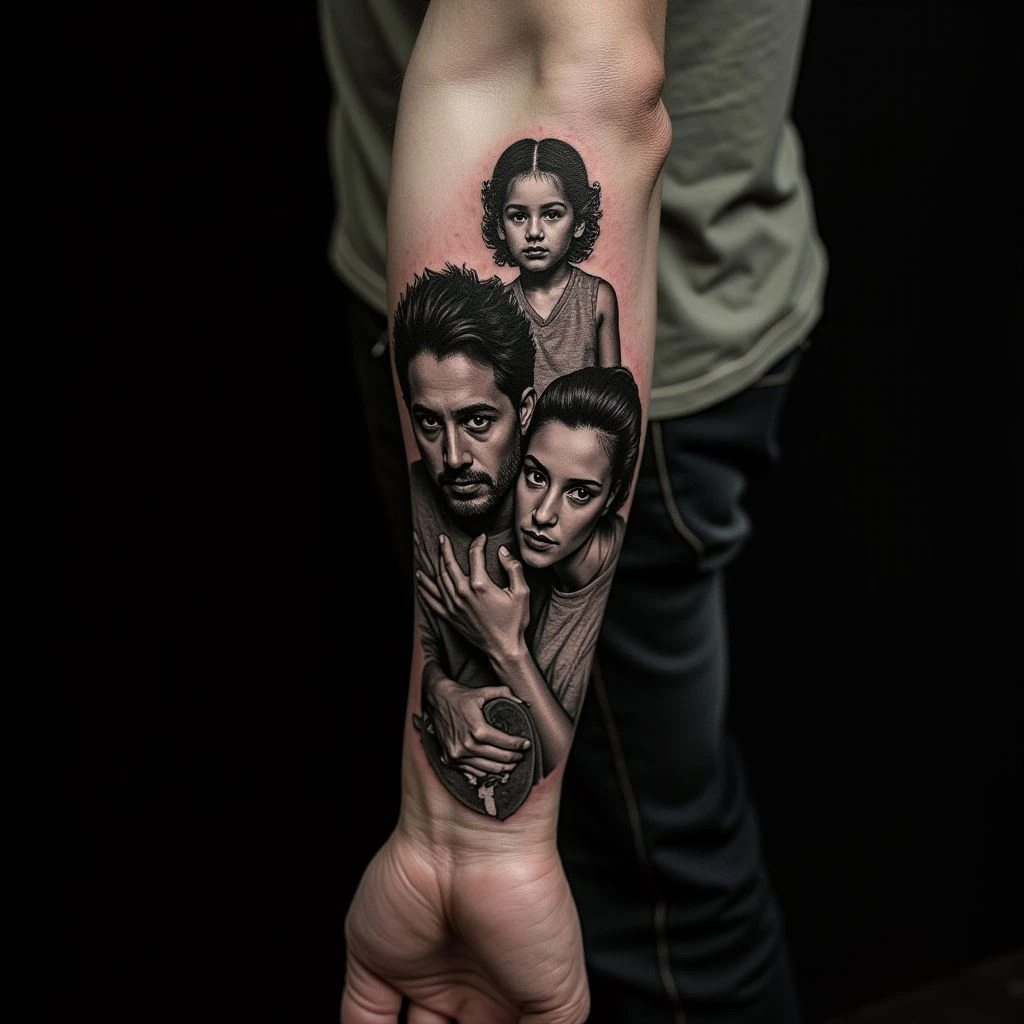 Neo-Traditional Twins Tattoos for Fathers & Daughters: A Loving Bond