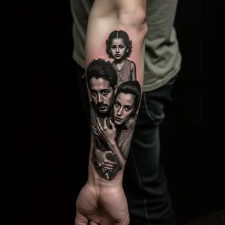 Neo-Traditional Twins Tattoos for Fathers & Daughters: A Loving Bond