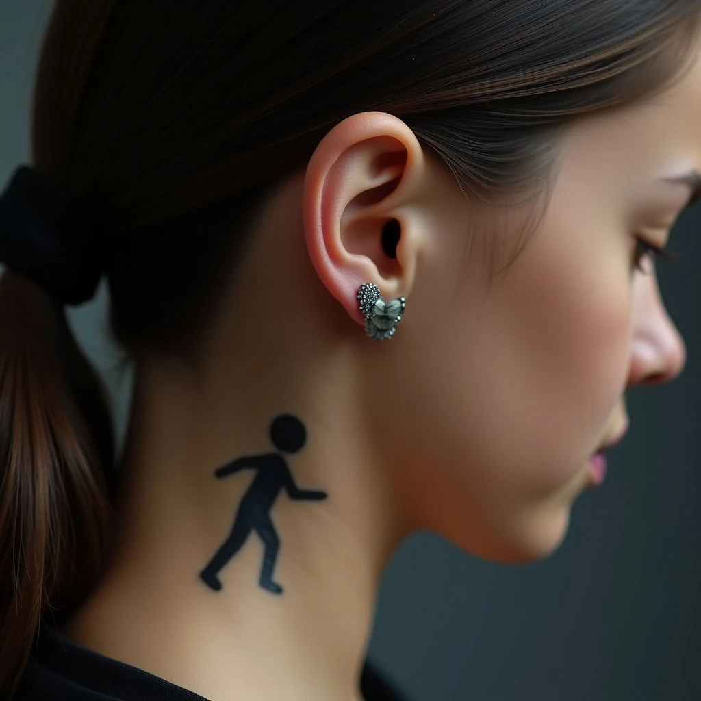Sweet Daughter Name Tattoos for Men: New School Behind the Ear