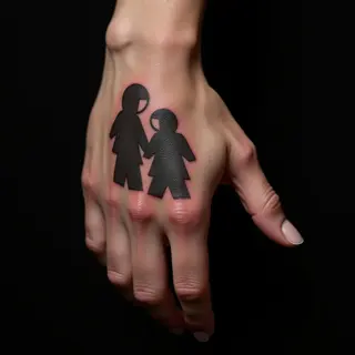 Touching Baby Girl Tattoos for Moms: Realistic Hand Designs