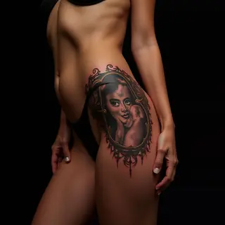 Surreal Mother & Daughter Hip Tattoo Ideas - Bronze Hues