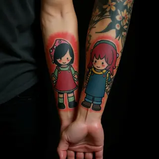 Trash Polka Sister & Brother Matching Tattoos: A Bond Forever