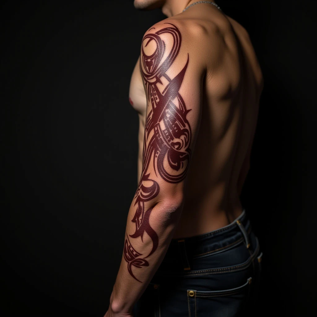 Powerful Tribal Sleeve Tattoos for Dads & Daughters