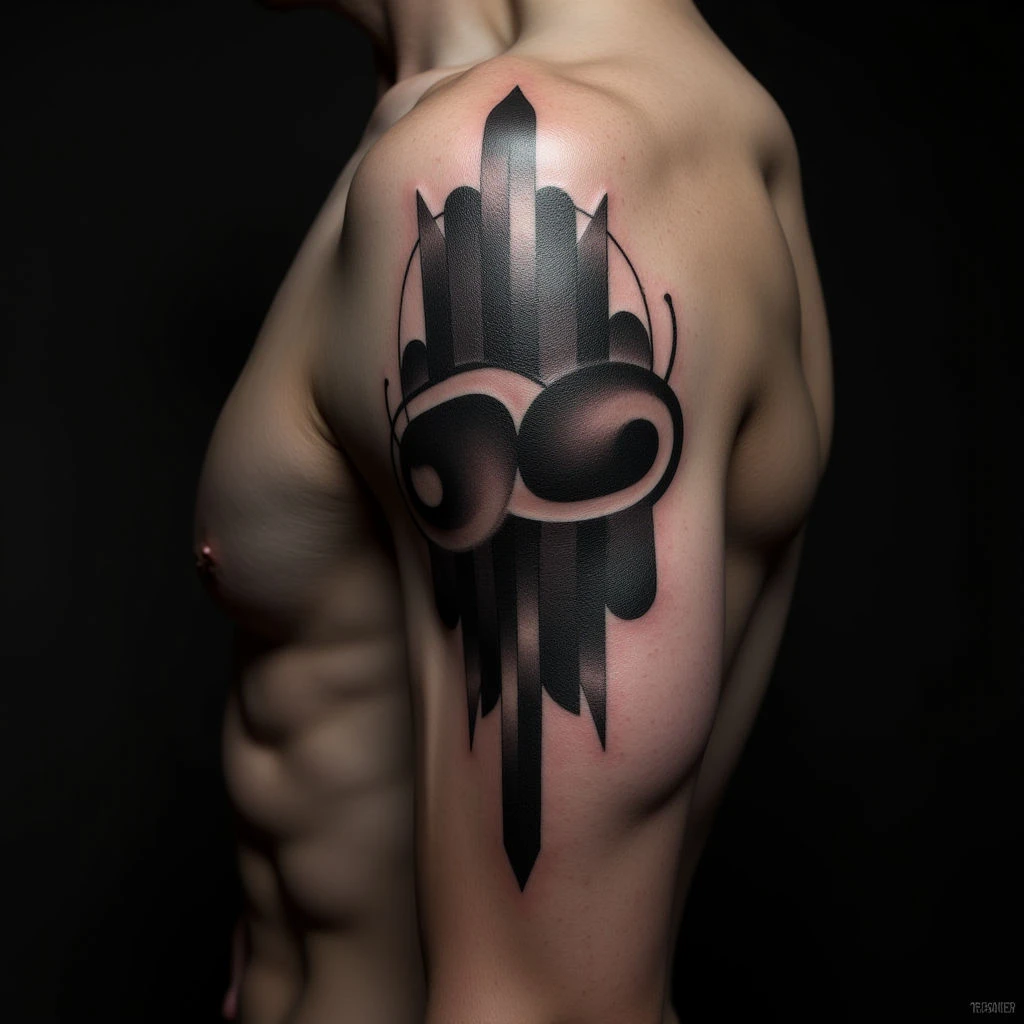 Father & Son Abstract Neon Tattoos: Unique Bond Designs