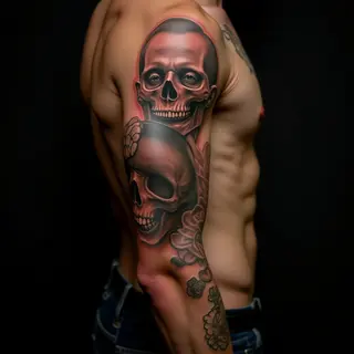 Inner Bicep Tattoos for Guys: Old School Violet Designs