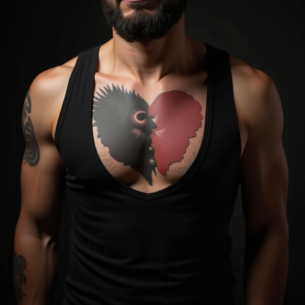 Small Surreal Dad & Son Chest Tattoos - Unique Designs
