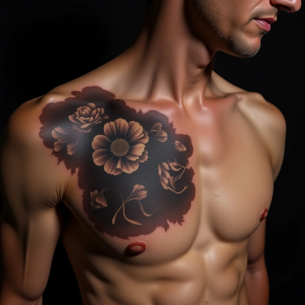 Surreal Father & Son Collarbone Tattoos: Matching Designs